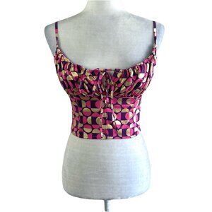 Urban Outfitters Madison Ruched Sleeveless purple pink Cami Crop Top